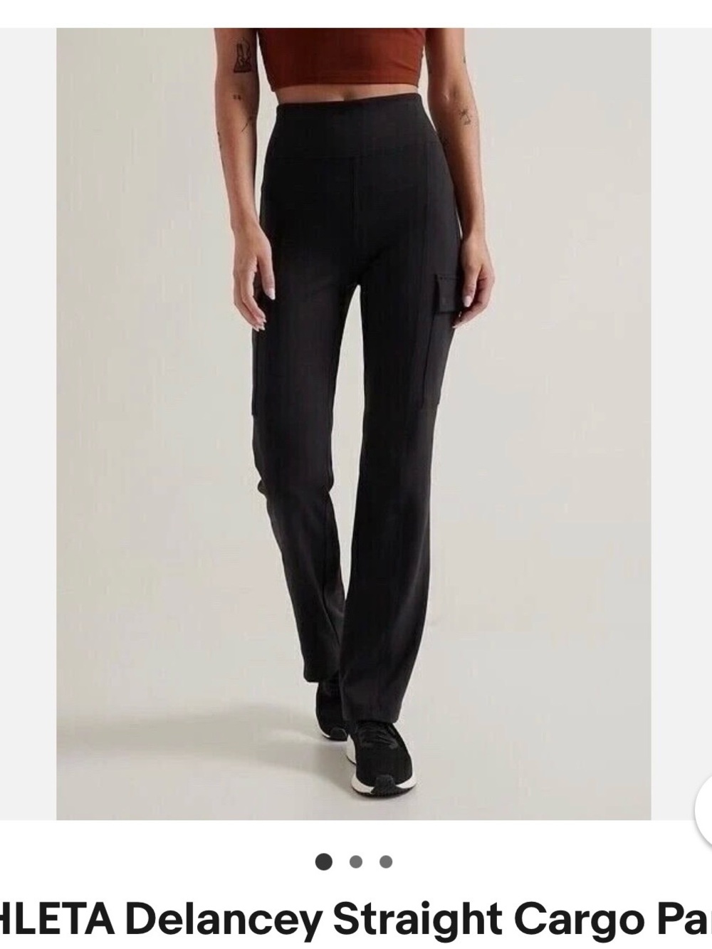 Athleta Delancey Straight Cargo Pant in Black